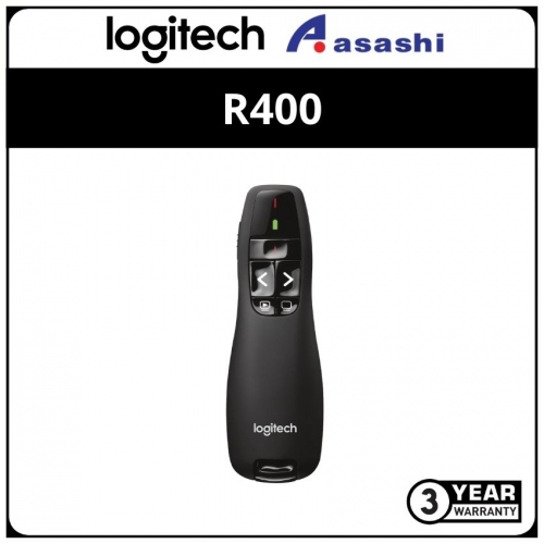 Logitech R400-Black Wireless Presenter (3 yrs Limited Hardware Warranty)
