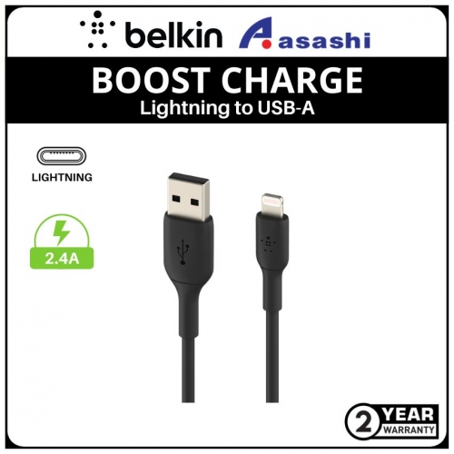 Belkin CAA001bt3MBK BOOST CHARGE Lightning to USB-A Cable (3M,Black)