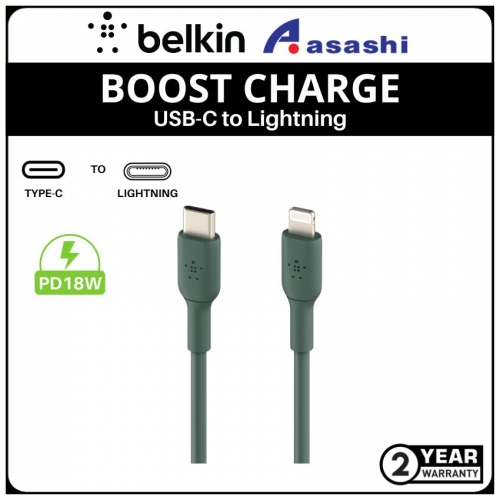 Belkin CAA003bt1MMG BOOST CHARGE USB-C to Lightning Cable (1M,Midnight Green)