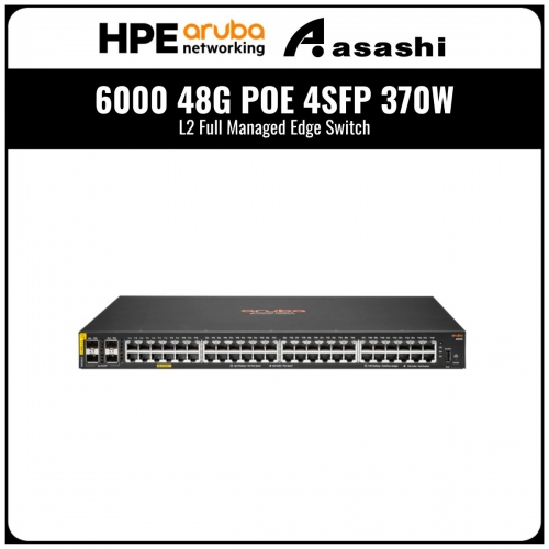Aruba 6000 48G POE 4SFP 370W L2 Full Managed Edge Switch (R8N85A)