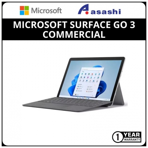 Microsoft Surface Go 3 Commercial-8V9-00022-(Intel Core i3/4GB RAM/64GB eMMC/10.5” FHD PixelSense™ Display Touch/Intel UHD 615/Win10 Pro/1 Year/Black)