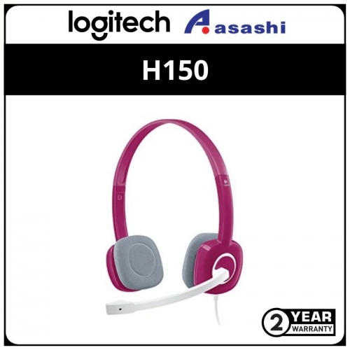 Logitech H150-Fuchsia Pink-Amr Stereo Headset (1 yrs Limited Hardware Warranty)