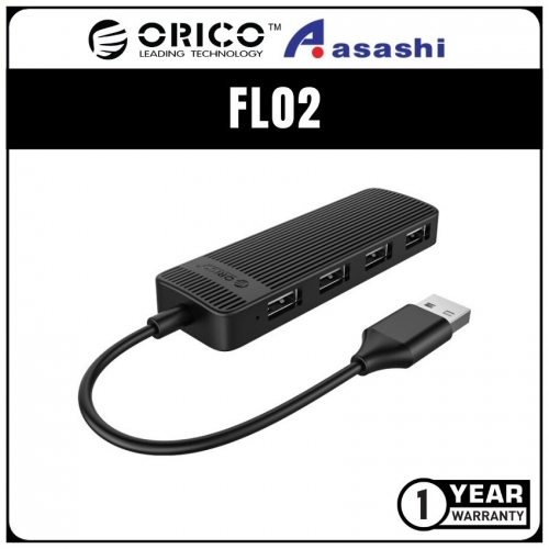 ORICO FL02 4 port USB2.0 Hub - 30cm (Black)