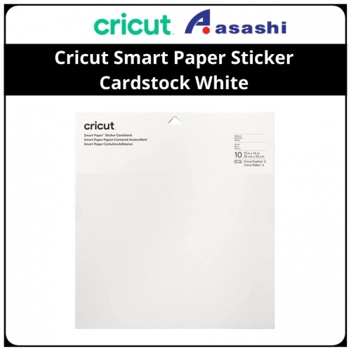 Cricut 2008317 Smart Paper Sticker Cardstock White - 10 Sheets 13 in x 13 in (33 cm x 33 cm), Smooth, medium weight (210 gsm / 78 lb), Works without a cutting mat – just load & go!