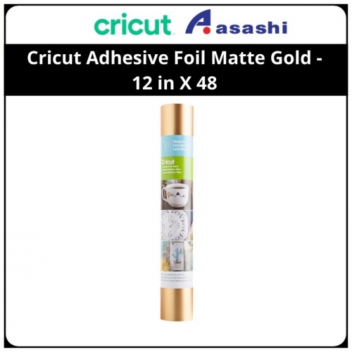 Cricut 2003644 Adhesive Foil Matte Gold - 12 in X 48 in Ideal for making easily removable decals, labels, window decor, and other DIY projects