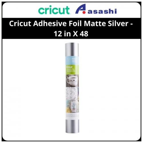 Cricut 2003645 Adhesive Foil Matte Silver - 12 in X 48 in Ideal for making easily removable decals, labels, window decor, and other DIY projects