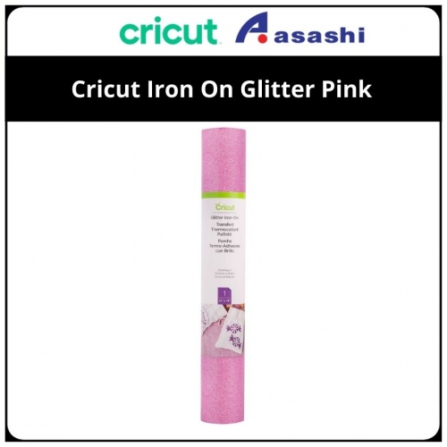 Cricut 2002041 Iron On Glitter Pink - 1 roll 12 in. x 19 in. Glitter Iron-on 
Ideal for T-shirts, bags, aprons, home decor, and more!