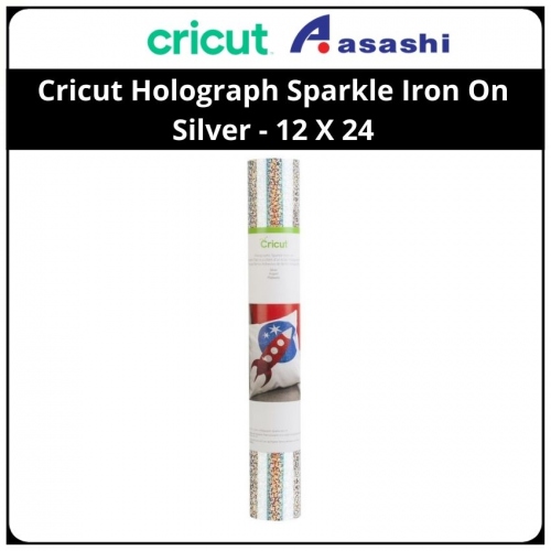 Cricut 2004140 Holograph Sparkle Iron On Silver - 12 X 24 (30.5 x 60.9 cm)