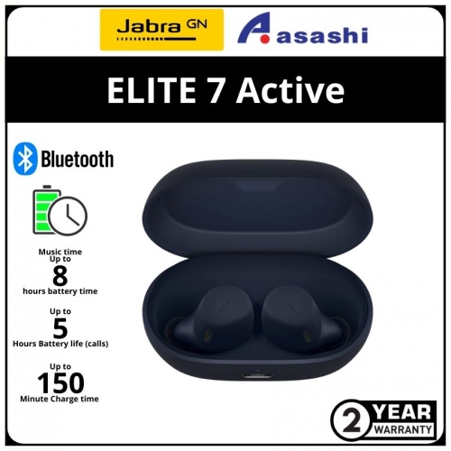 Jabra Elite 7 Active - Navy True Wireless Earbud (2 yrs Limited Hardware Warranty)