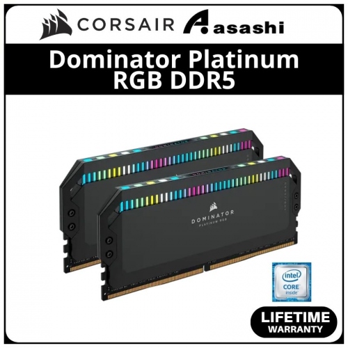 Corsair Dominator Platinum Black RGB DDR5 64GB(2x32GB) 5200MHz CL40 XMP Support Performance PC Ram - CMT64GX5M2B5200C40