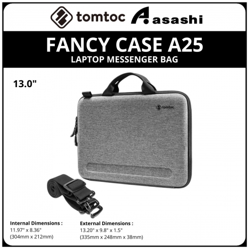 Tomtoc A25C2G2 (Grey) FANCY CASE A25 13inch Laptop Messenger Bag (MACBOOK)