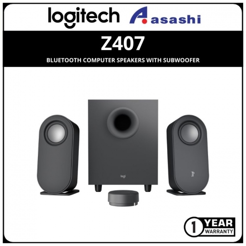 LOGITECH Z407 BLUETOOTH COMPUTER SPEAKERS WITH SUBWOOFER (980-001367)