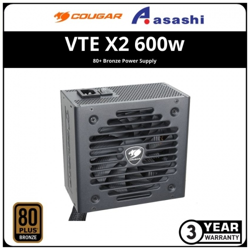 COUGAR VTE X2 600w 80+ Bronze Power Supply (3 Years Warranty)