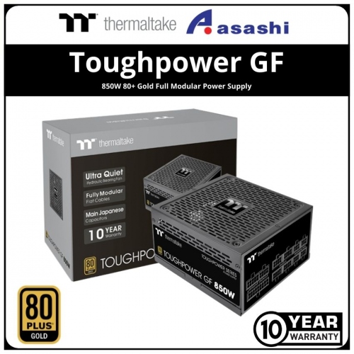 Thermaltake Toughpower GF 850W 80+ Gold Full Modular Power Supply — 10 Years Warranty