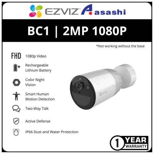 EZVIZ BC1 2MP 1080P Color Night Vision Wire-Free Battery-Powered Camera (Add-on Only)