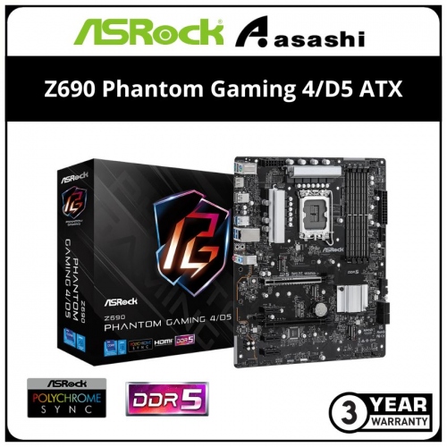 ASRock Z690 Phantom Gaming 4/D5 ATX Motherboard