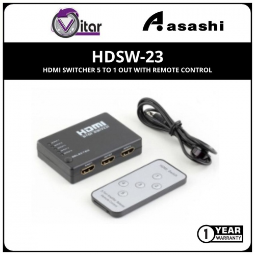 VITAR HDSW-23 HDMI SWITCHER 5 to 1 OUT with Remote Control