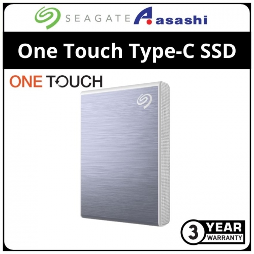 Seagate One Touch-Blue 500GB USB3.2 Gen2 Type-C Portable SSD - STKG500402 (Up to 1030MB/s Read Speed)