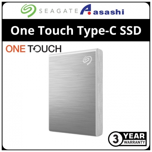 Seagate One Touch-Silver 2TB USB3.2 Gen2 Type-C Portable SSD - STKG2000401 (Up to 1030MB/s Read Speed)