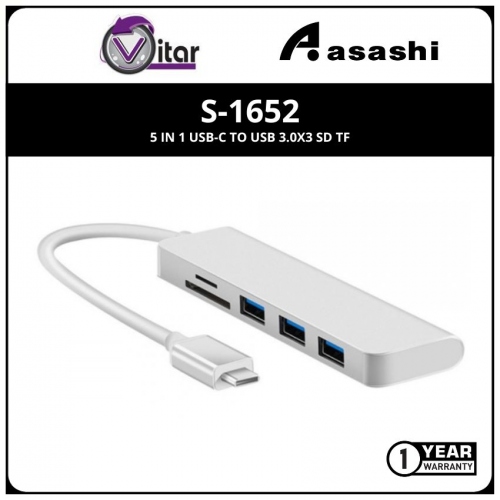 VITAR S-1652 5 in 1 USB-C to USB 3.0x3 SD TF
