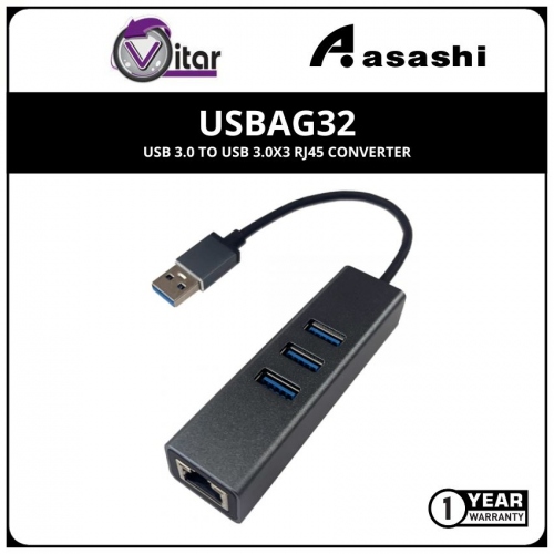 VITAR USBAG32 USB 3.0 to USB 3.0x3 RJ45 Converter