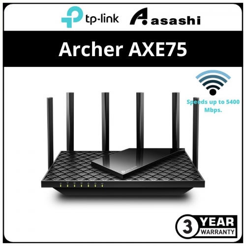TP-Link Archer AXE75 AXE75 AXE5400 Tri-Band Gigabit Wi-Fi 6E Router
