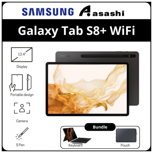 Samsung Galaxy Tab S8+ WiFi 8GB/256GB Graphite (SM-X800NZAIXME) Bundle Keyboard & S Pen