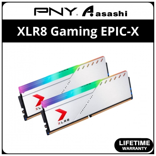 PNY XLR8 Gaming EPIC-X Silver RGB DDR4 16GB(2x8GB) 3600MHz CL18 XMP Support Gaming PC Ram - MD16GK2D4360018XSRGB