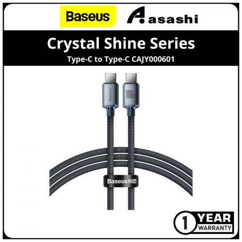Baseus CAJY000601 Crystal Shine Series Fast Charging Data Cable Type-C to Type-C 100W 1.2m - Black (CAJY000601)