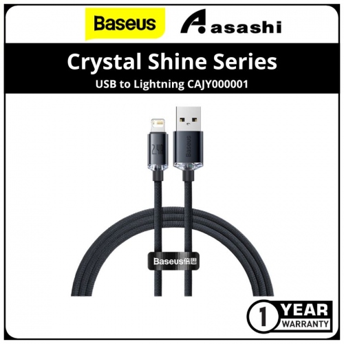 Baseus CAJY000001 Crystal Shine Series Fast Charging Data Cable USB to iP 2.4A 1.2m - Black (CAJY000001)