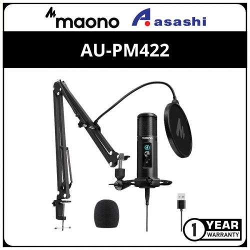 Maono AU-PM422 USB Microphone Podcast Zero Latency Monitoring (1 yrs Limited Hardware Warranty)