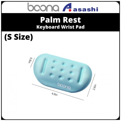 BAONA (S Size) Palm Rest Memory Foam Micro Fiber Massage Hole Keyboard Wrist Pad - Blue