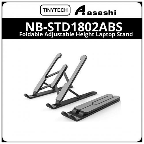 Tinytech NB-STD1802ABS (Black ABS) Foldable Adjustable Height Laptop Stand