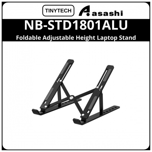 Tinytech NB-STD1801ALU (Black Aluminum) Foldable Adjustable Height Laptop Stand