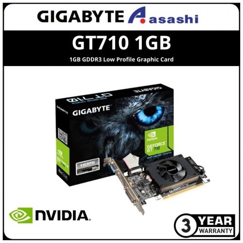 Gigabyte GeForce GT710 1GB GDDR3 Low Profile Graphic Card - GV-N710D3-2GL (rev. 2.0)