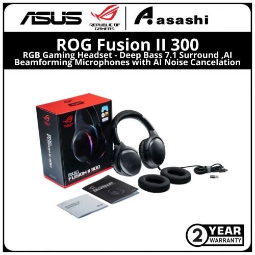 PROMO - ASUS ROG FUSION II 300 RGB Gaming Headset - Deep Bass 7.1 Surround ,AI Beamforming Microphones with AI Noise Cancelation 2Y