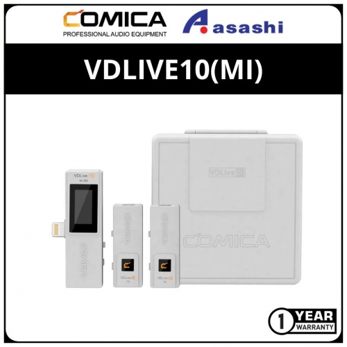 Comica Audio VDLive10 MI - White Ultracompact 2-Person Digital Wireless Microphone System for Lightning iOS Devices (2.4 GHz)