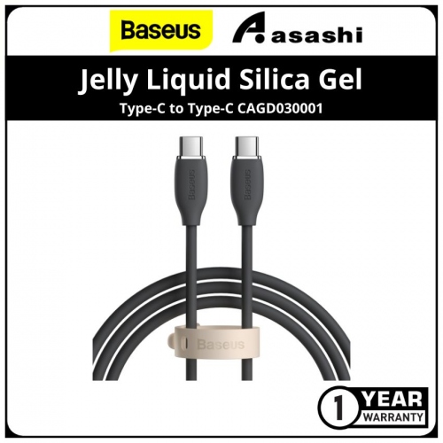 Baseus CAGD030001 Jelly Liquid Silica Gel Fast Charging Data Cable Type-C to Type-C 100W 1.2m Black (CAGD030001)
