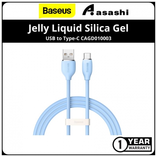 Baseus CAGD010003 Jelly Liquid Silica Gel Fast Charging Data Cable USB to Type-C 100W 1.2m Blue (CAGD010003)