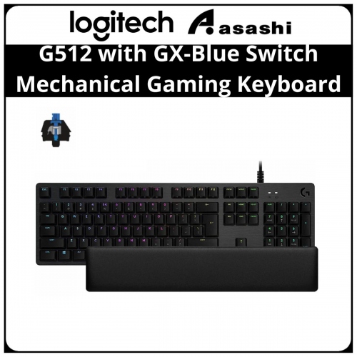 FOC PALM REST - Logitech G512 LIGHTSYNC RGB Mechanical Gaming Keyboard - GX Blue Clicky 920-008949