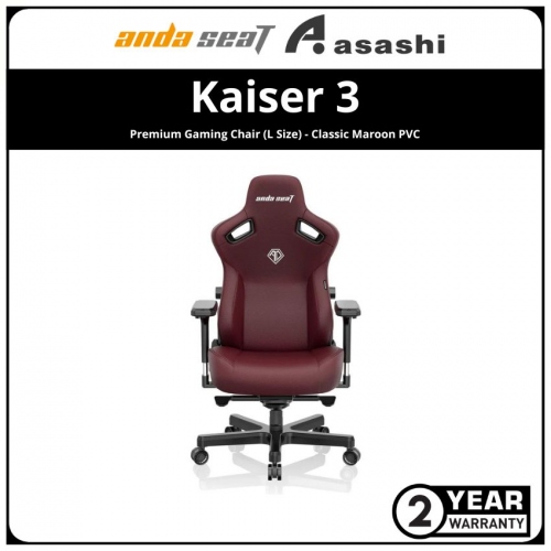 ANDA SEAT Kaiser 3 Premium Gaming Chair (L Size) - Classic Maroon PVC