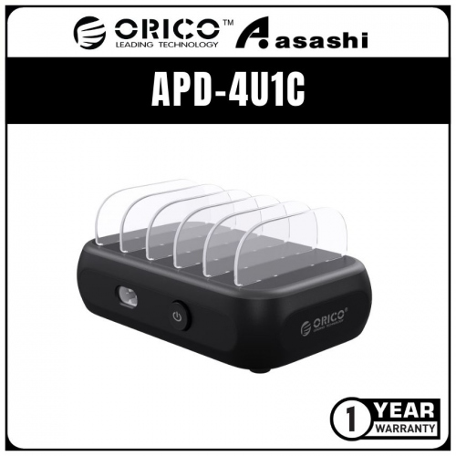 ORICO APD-4U1C 5 Port USB PD Charging Station with Holder - Black