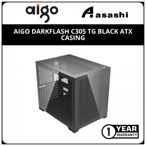 AIGO DarkFlash C305 TG Black ATX Casing