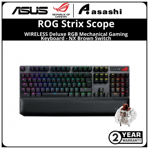 PROMO - ASUS ROG STRIX SCOPE NX WIRELESS Deluxe RGB Mechanical Gaming Keyboard XA09 - ROG NX BROWN 2Y