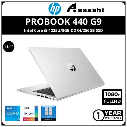 HP Probook 440 G9 Commercial Notebook-6G9B3PA-(i5-1235U/8GB DDR4/256GB SSD/14