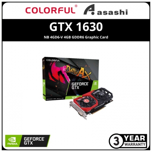 COLORFUL GeForce GTX 1630 NB 4GD6-V 4GB GDDR6 Graphic Card