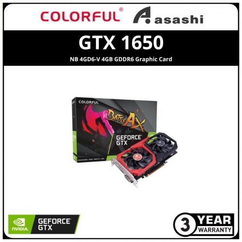 Colorful GeForce GTX 1650 NB 4GD6-V 4GB GDDR6 Graphic Card