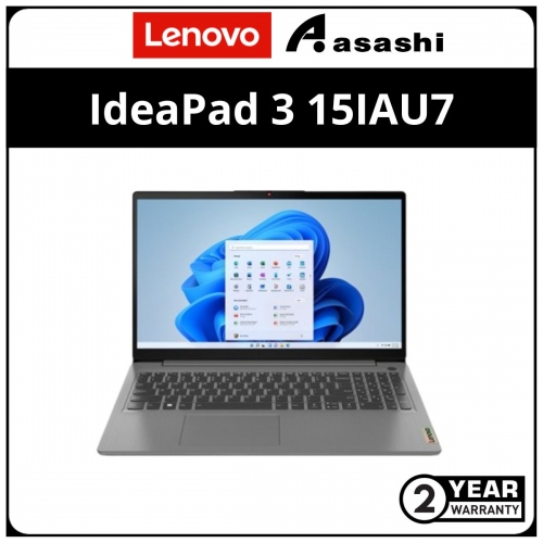 Lenovo IdeaPad 3 15IAU7 Notebook-82RK004FMJ-(Intel Core i3-1215U/8GB DDR4 OB(1 Extra Slot)/256GB SSD NVME/Intel UHD Graphic/15.6