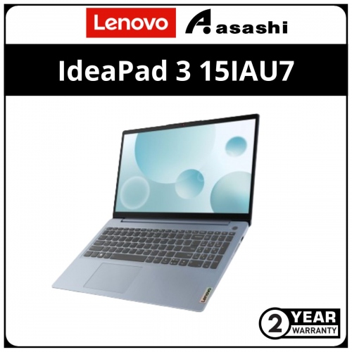 Lenovo IdeaPad 3 15IAU7 Notebook-82RK004KMJ-(Intel Core i5-1235U/8GB DDR4 OB(1 Extra Slot)/512GB SSD NVME/Intel Iris Graphic/15.6