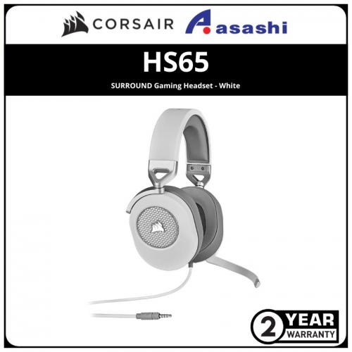 CORSAIR HS65 SURROUND Gaming Headset - White CA-9011271-AP